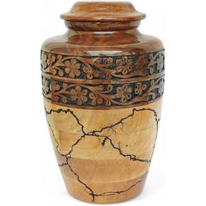 Urna de cremación de madera clásica para cenizas de adultos, urnas decorativas para hombres y mujeres, suministros de urnas funerarias al por mayor de La India - Product Image 2