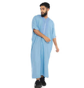 Nuevos hombres bordados islámicos Thobes Jubbah fabricante de ropa de estilo marroquí personalizado 2025 Daffah Thobe de alta calidad para hombres - Product Image 4