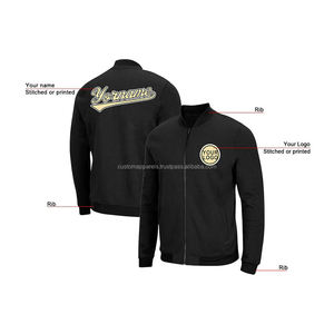 Chaqueta universitaria personalizada de dos tonos Contraste de color atrevido con cuello levantado y logotipo bordado en la parte delantera Modelo 2017 - Product Image 4