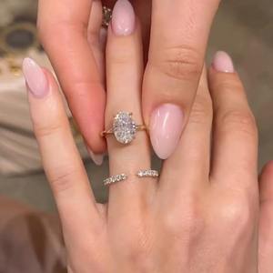 Anillo de Diamante Moissanita de Oro Sólido de 10K de Calidad Premium para Compromiso y Boda, Disponible para Suministro Mundial - Product Image 6