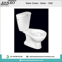 WC à poser en céramique blanche italienne de haute qualité, à double chasse, deux pièces, pour lavabo