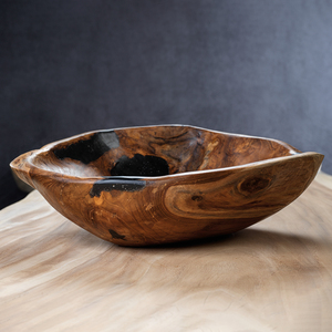 Bol de service alimentaire en bois massif forme et taille personnalisées en gros bois de teck idéal pour la restauration rapide et les repas à domicile - Product Image 2