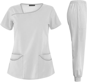 ชุดยูนิฟอร์มผ้าคอตตอนเนื้อนุ่มใช้ได้ทั้งชายและหญิงชุดทำงานด้านการแพทย์ดีไซน์ตามสั่ง - Product Image 3