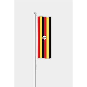 Banderas Personalizables de Uganda con Impresión Digital Vertical en Algodón, Nailon, Plástico y Poliéster, Asta de Aluminio con Logotipo Personalizado - Product Image 1
