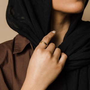 Custom Engraved Gold and Sterling Silver Fashion <b>Ring</b> with <b>Arabic</b> Calligraphy - Product Image 3