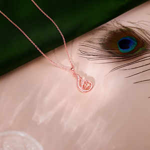 GIVA, colgante de Ramaniya Morni de oro rosa 925 para mujer con cadena de eslabones, joyería de piedra de circón chapada en rodio de oro blanco de 14K - Product Image 1