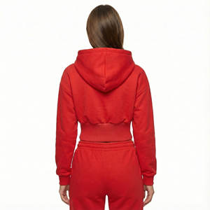 Sweat-shirts à capuche pour femmes en molleton de coton lourd, coupe courte, taille large, style élégant, épaules tombantes, prix de gros - Product Image 3