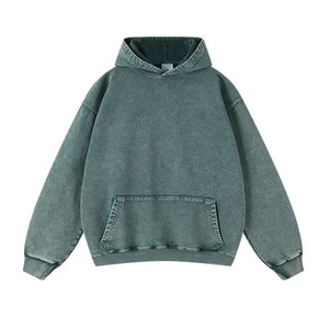 Nueva llegada superior Hombres Sudaderas con capucha Lavado ácido básico Nuevo diseño Logotipo propio personalizado Jersey de alta calidad Sudadera con capucha de lana de algodón grueso - Product Image 2
