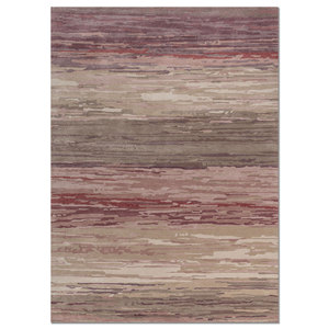 พรมขนสัตว์ผสมวิสโคสทอมือลายนามธรรมสีเบจ-น้ำตาล ยี่ห้อเจเนซิส สำหรับบ้าน ห้องนั่งเล่น ห้องนอน ห้องพักโรงแรม-ความหนาแน่นสูง-Tnq-4379 - Product Image 1