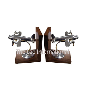 Juego de 2 sujetalibros de metal con forma única, acabado negro, estilo elegante, hechos a mano, decoración de lujo para el hogar - Product Image 2