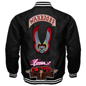 Chaqueta de béisbol de satén brillante de moda Abrigo universitario unisex con botones a presión para pedidos a granel - Product Image 2