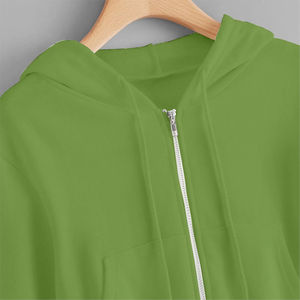 Automne Streetwear haute qualité 100% coton femmes sweat à capuche personnalisé imprimé conception avant respirant hiver courte longueur - Product Image 4