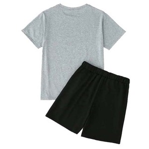 Ropa de hombre de estilo callejero personalizada OEM, conjunto doble de 2 uds de talla grande, camisetas y pantalones cortos lisos de algodón transpirable, conjuntos de verano para hombre - Product Image 2