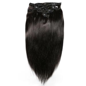 Vente chaude Double Drawn Raw Virgin Natural Remy Clip en 100% Extensions de cheveux humains avec cuticule en gros - Product Image 3