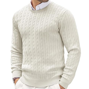 Intarsia Knit Sweater personalizado algodón OEM moda a granel suministro de fábrica al por mayor - Product Image 3