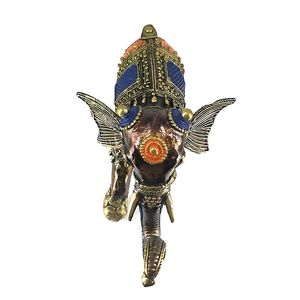 Figura de Elefante Jugando al Fútbol de Latón Macizo de 8.5 Pulgadas, Escultura de Bronce Tallada para Decoración del Hogar, Cultura Tribal - Product Image 3