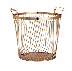 Cesta de malla de alambre de ratán de Metal dorado, almacenamiento plegable para el hogar, Hotel, cocina, comida, frutas, verduras, ropa, contenedores tejidos para el hogar - Product Image 3