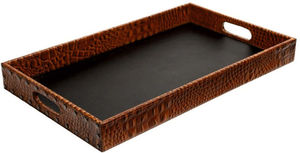 Beau plateau de service bois et cuir - Product Image 2