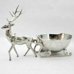 ถังน้ำแข็งอะลูมิเนียมคุณภาพส่งออก ถังแช่แชมเปญโลหะตกแต่งงานแต่งงาน พร้อมหูจับรูปกวางเรนเดียร์ สำหรับตกแต่งบาร์เครื่องดื่ม - Product Image 2