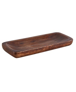 Rectángulo de madera de mango rústico Bandeja de servicio de madera natural Plato decorativo hecho a mano Tamaño personalizado Color de madera natural - Product Image 4