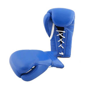 Gants de boxe professionnels en cuir de vachette doré de haute qualité poignet lacé pour la performance d'entraînement sportif d'arts martiaux colorés - Product Image 2