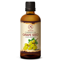 Huile de pépins de raisin 100ml Aromatika Vitis Vinifera Huile végétale raffinée pour massage anti-cellulite, soins du corps et des cheveux