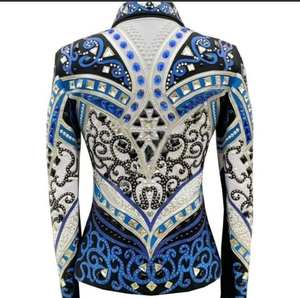 Premium Western Showmanship Jacket Mujeres Cómodo Montar Top Horse Show Competición Entrenamiento ecuestre Rodeo Eventos Rápido - Product Image 4