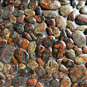 หินจัสเปอร์พลอยหลายเม็ดสำหรับทำเครื่องประดับอัญมณีสีเขียวทรงหลังเบี้ยทรงถั่วสีน้ำตาลเกรด AAA - Product Image 1