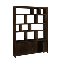 Bibliothèque moderne en bois massif, écologique et durable, avec portes de rangement, pour la maison, le bureau, le salon, l'école