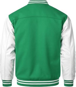 Casual Winter Varsity Jacket with Turn-Down Collar Thick Woolen Fabric OEM Service Pattern Decoration - Product Image 2