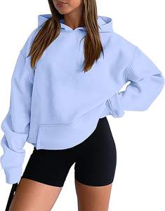 Sudadera con Capucha de Punto Oversize de Moda para Mujer, Ligera, 100% Algodón, Transpirable, con Logotipo Frontal - Product Image 1