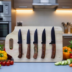 Juego de Cuchillos de Chef Profesional, Hecho a Mano, Acero Inoxidable Forjado, Juego de 5 Piezas, Mango Octagonal de Madera, Ambidiestro, Duradero - Product Image 1