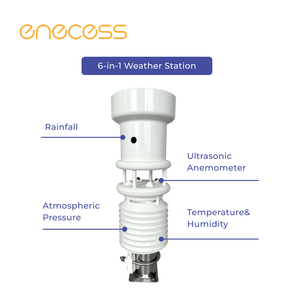 Estación meteorológica 6 en 1 que mide la lluvia, la presión, la temperatura, etc. | Monitor Climático Todo en Uno | Sistema de Energía Solar - Product Image 2