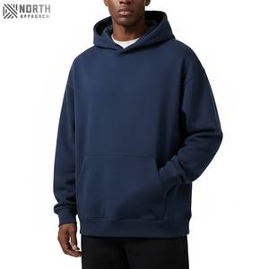 Hip Hop sudaderas con capucha hombres en blanco personalizado color 100% algodón hombres Sudadera con capucha Streetwear de gran tamaño algodón pesado sudaderas con capucha Reversible - Product Image 1