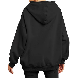 เสื้อฮู้ดดี้ผู้หญิงแบบลำลองสำหรับกิจกรรมกลางแจ้ง ดีไซน์และโลโก้ OEM ตามสั่ง  ทรงโอเวอร์ไซส์ สีสันสดใส สีพื้น - Product Image 2