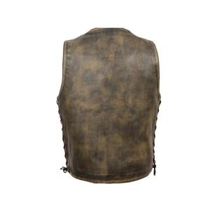 Chaleco de moto informal personalizado tamaño XL súper ajustado-cuero de vaca real transpirable multibolsillo personalizado al por mayor - Product Image 2