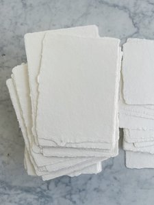 Papiers artisanaux antiques Vintage Deckle Edge fait à la main blanc 150 feuilles Gsm pour écrire calligraphie impression feuilles de carnet de croquis - Product Image 2