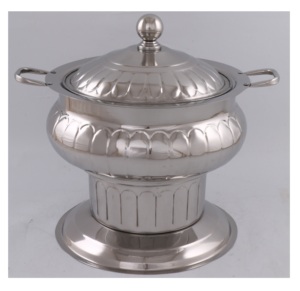 Conception martelée argent fini en acier inoxydable plat de chauffe-plat pour mariage et hôtel vaisselle S plat au prix de gros - Product Image 4