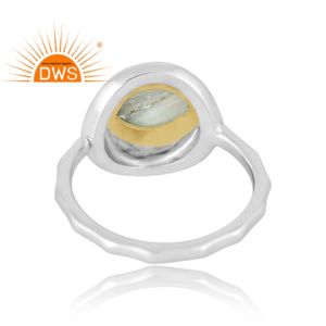 Anillo de plata de ley 925 hecho a mano en India con piedra de abulón natural, joyería personalizada para mujer, regalo para ella. - Product Image 2