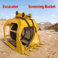 Godet de criblage rotatif hydraulique pour excavatrice, anti-colmatage, pour travaux municipaux, de construction fluviale et minières