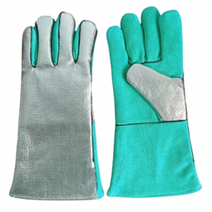 ถุงมือเชื่อมงานอุตสาหกรรมแบบป้องกันความร้อนเคลือบอลูมิไนซ์ ผลิตภัณฑ์ที่มีความต้องการสูง ถุงมือเชื่อมสำหรับขาย - Product Image 3