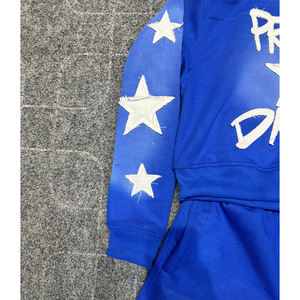 Ensemble de survêtement évasé pour hommes sérigraphié en polaire personnalisé vente en gros ensemble de survêtement évasé 2 pièces en coton uni pour hommes à vendre - Product Image 3