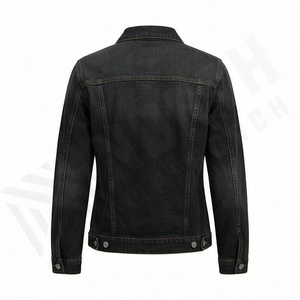 Veste en jean décontractée personnalisée pour hommes, grandes tailles, 100% coton, option logo sur le devant, respirante, veste d'hiver - Product Image 2