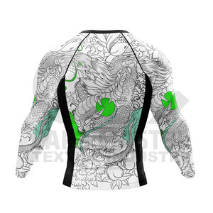 Camiseta de Compresión de Manga Larga para Hombre, con Estampado Digital, Transpirable, de Secado Rápido, Patrón Azul, Poliéster/Nailon, Care Master - Product Image 4