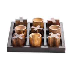 Jeu de Tic Tac Toe en Bois Offrant du Plaisir Portable Idéal pour les Pique-niques, les Vacances, les Fêtes et les Rassemblements Intérieurs - Product Image 1