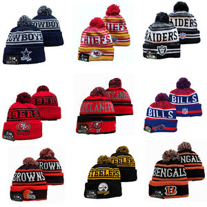 Venta al por mayor barato último diseño 32 equipos de fútbol EE. UU. American Winter Beanie Hat Cowboys SF Patriots Raiders Steelers Beanies - Product Image 3