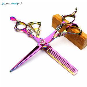 Kit de Peluquería Premium con Tijeras de Entresacar, Navaja y Peine - Product Image 2