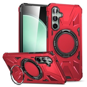 Custodia Robusta per Samsung Galaxy S25 Plus e Samsung Galaxy S24 Plus con Anello Magnetico Girevole Grande e Supporto, Rossa - Product Image 1