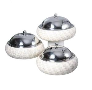 Design exclusif Poli brillant Forme ronde Hotpot Mariage et événement Dîner Servant Hot Pot Utilisation Casserole dans un dispositif de gravure - Product Image 5