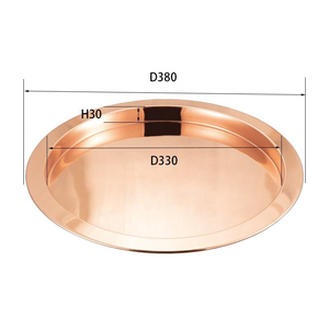 Custom Color Logo Handmade Single Tier Round Polished Copper Circular <b>Tray</b> for Tableware in Bars and Hotels - Product Image 4